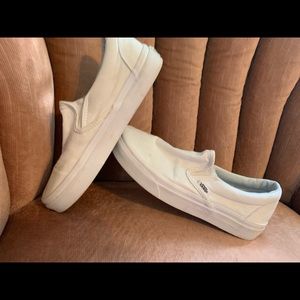 White slip on vans